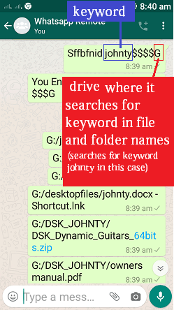 Searchforfilebyfilenameindrive command, whatsapp cloud remote